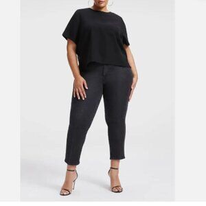 Good American Woven Pocket T-Shirt Sz 6/3XL in Black